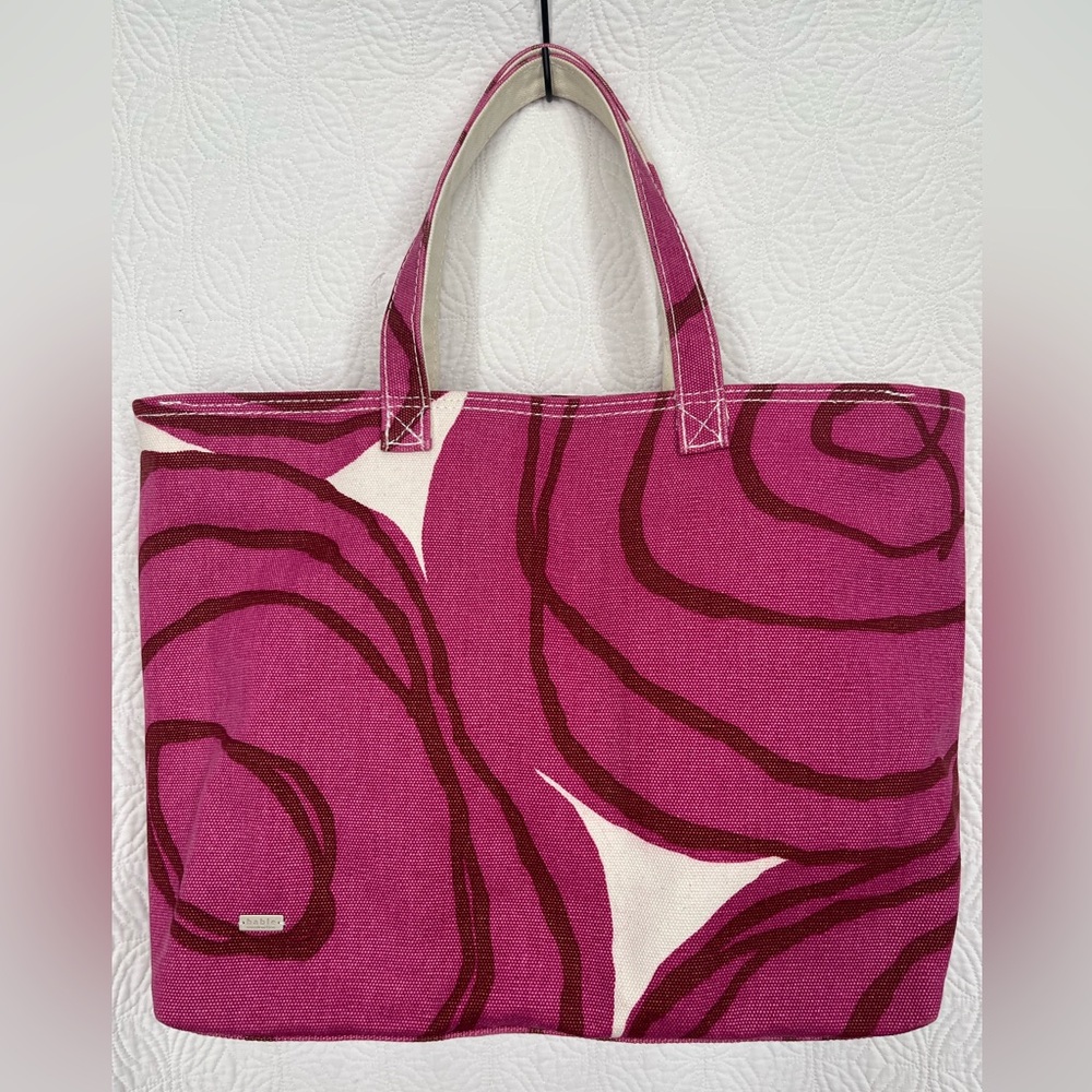 Hable Construction XL Tote Pink/Brick/Cream EUC